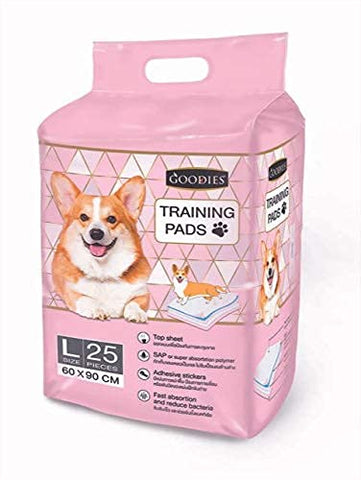 Goodies Training Pads for Dogs Super Absorbent 60x90cm (L, 25pcs), pink
