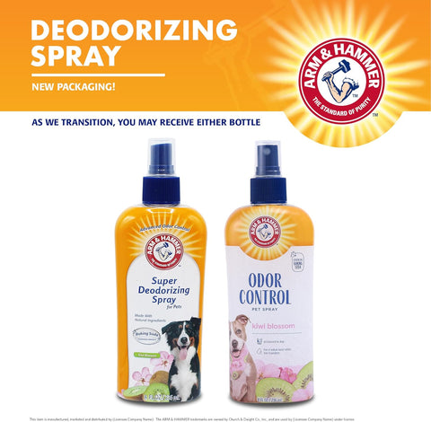 Arm & Hammer Super Deodorizing Spray for Dogs | Best Odor Eliminating Spray for All Dogs & Puppies, Kiwi Blossom Scent, 8 Ounces