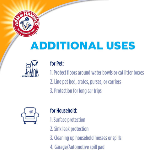 Arm & Hammer - Dog Training Pads Stay at Home | New & Improved Super Absorbent Leak Proof Odor Control Dog Padding with Baking Soda | 100 Count Pee Pads