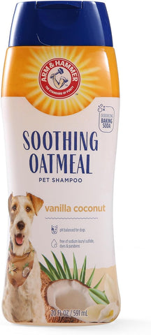 Arm & Hammer Oatmeal Shampoo for Dogs | Best Dog Shampoo for Dry Itchy Skin, Vanilla Coconut Scent, 20 oz White