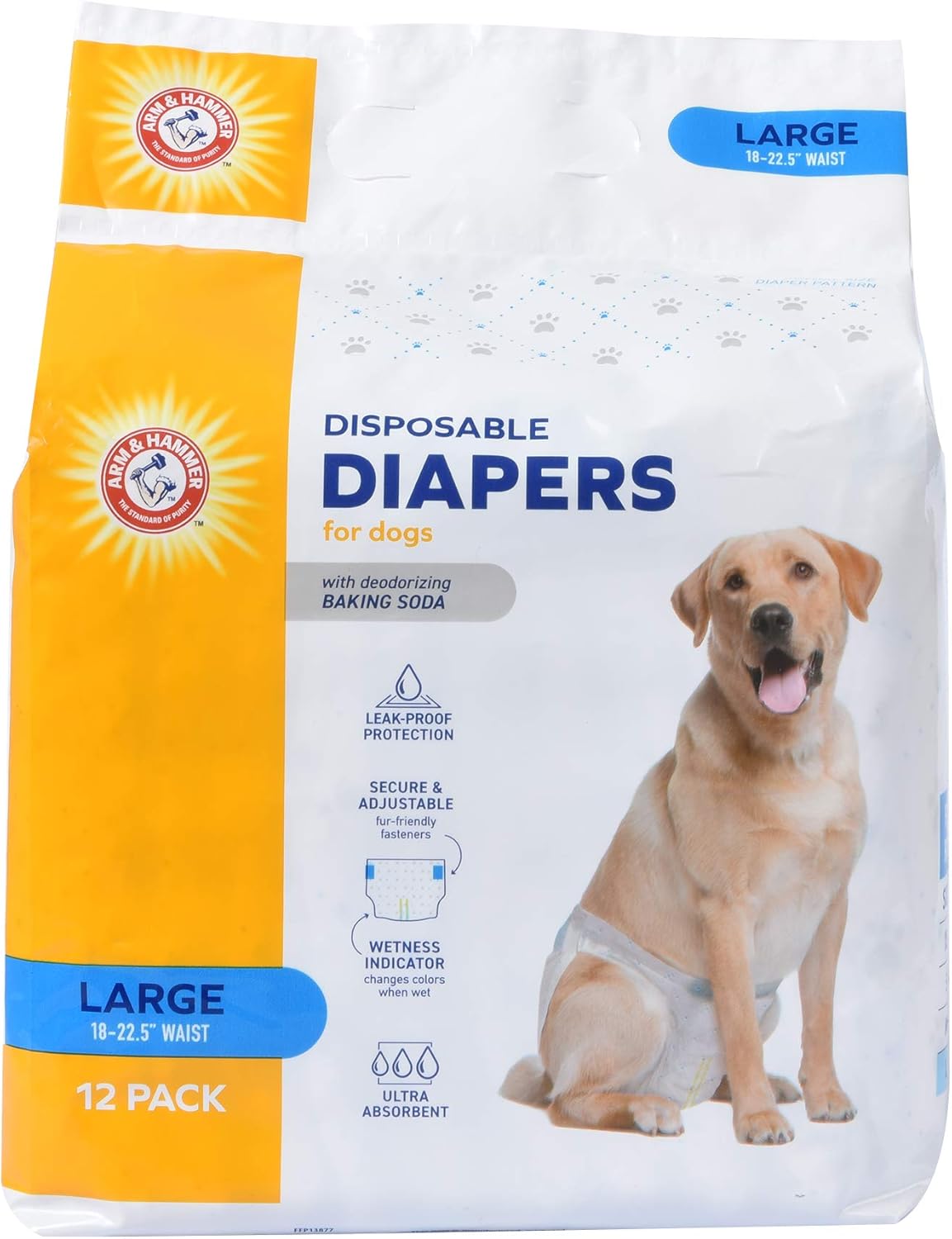 Arm & Hammer Lrg. Nappy - 18" Waist - 12 Count
