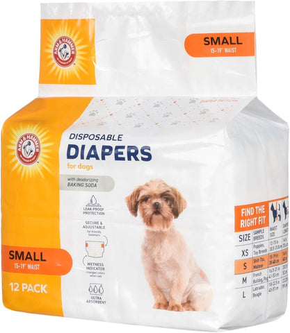Arm & Hammer Small Nappies - 38 cm - 48 cm Waist - 12 pieces