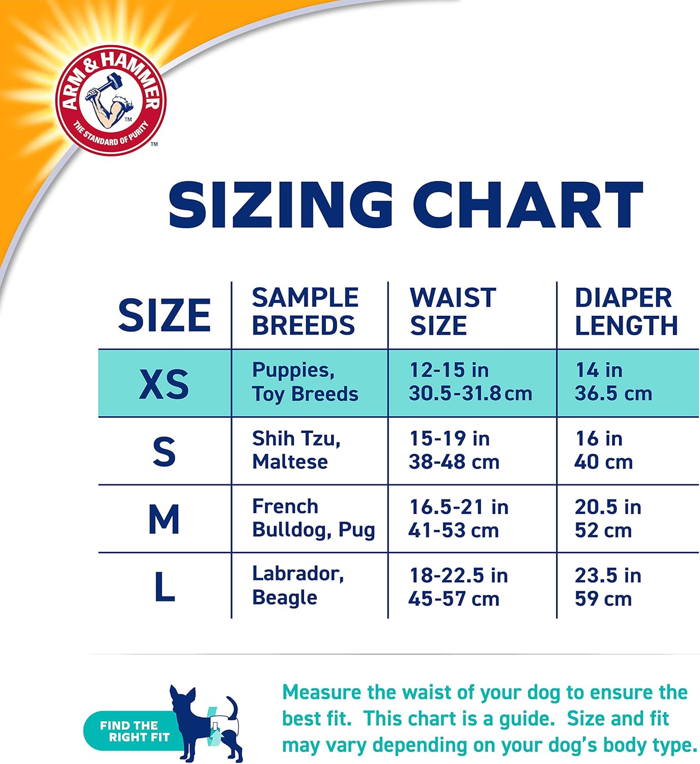 Arm & Hammer Xsm Nappies - 30 cm - 38 cm Waist - 12 pieces